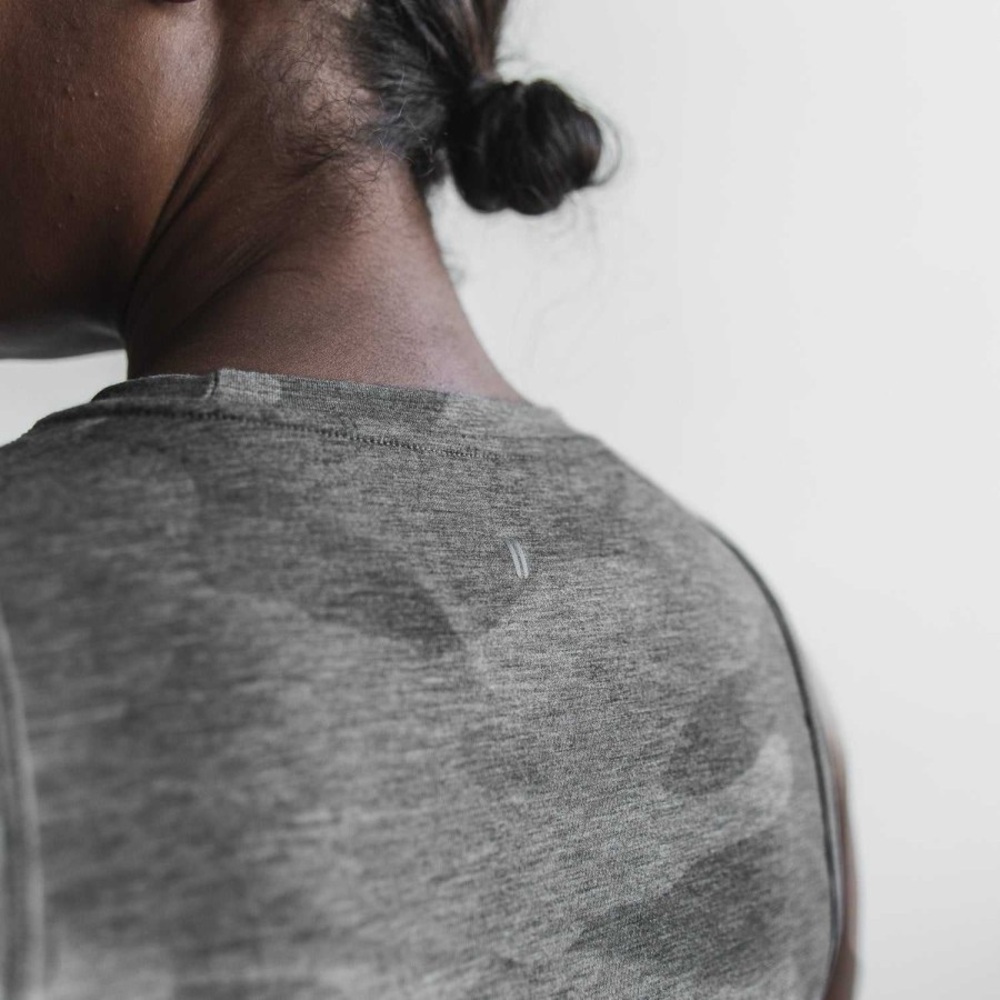 NOBULL Gray Camouflage Crop Tank Top with Black Logo - Picture 2 of 7